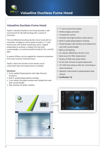 Valueline Ductless Fume Hood