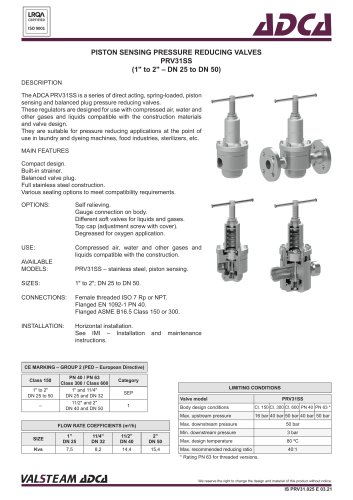 PRV31SS | DN 25 – 50