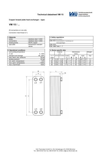 Technical datasheet VM 15