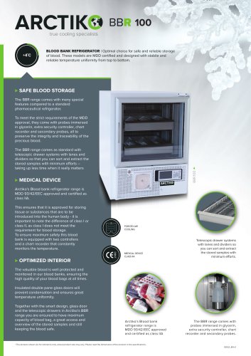 Small Blood Bank Refrigerator BBR 100