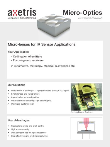 Micro-lenses for IR Sensor Applications