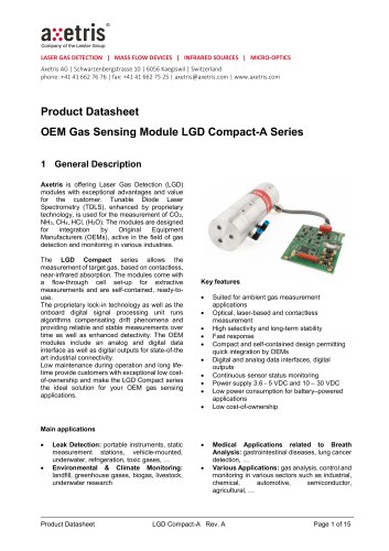 Product Datasheet OEM Gas Sensing Module LGD Compact-A Series