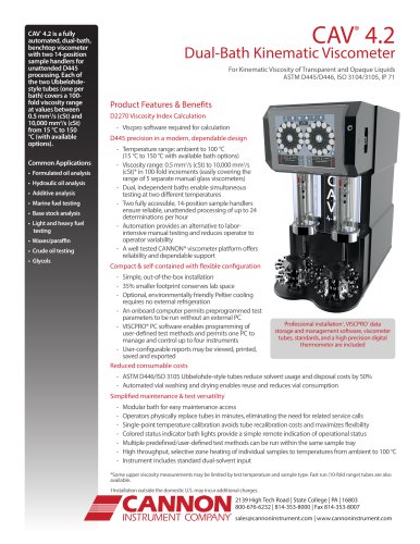 CAV® 4.2 Dual-Bath Kinematic Viscometer