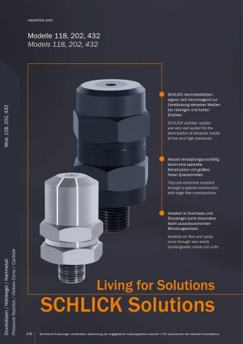 Carbide nozzles Model 118, 202, 432