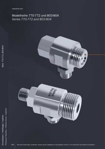 Mixing nozzles Model 770-772 and 803-804