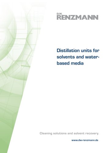 Distillation units for solvents and waterbased media