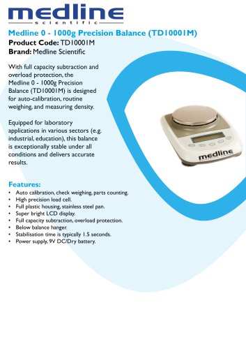 Medline 0 - 1000g Precision Balance (TD10001M)