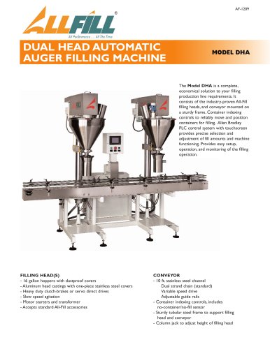 Dual Head Automatic Auger Filler: DHA