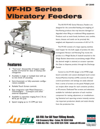 Vibratory Fillers Model VF210-HD