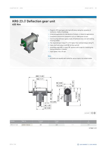 Deflection gear units - KRG 23