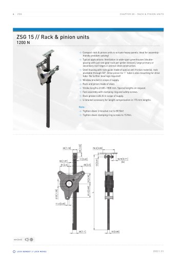 ZSG 15 // Rack & pinion units 1200 N