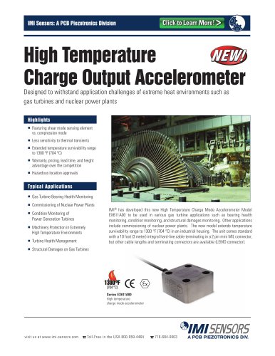 High Temperature  Charge Output Accelerometer