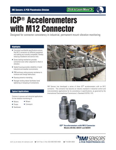 ICP® Accelerometers with M12 Connector (Models 601A92, 602D91 and 603C91)