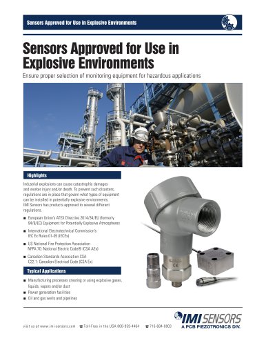 Sensors Approved for Use in Explosive Environments