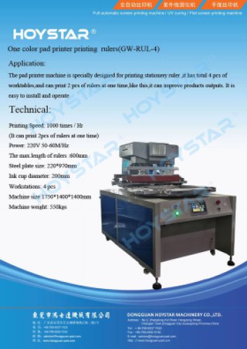 color pad printing machine / for rulers