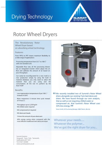 Rotary wheel dryers