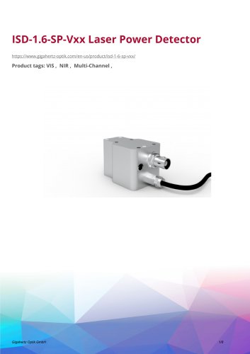 ISD-1.6-SP-Vxx Laser Power Detector