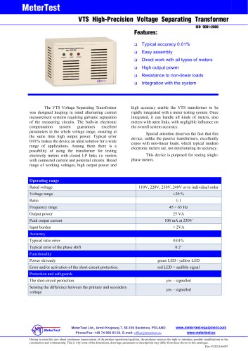 Voltage transformer VTS