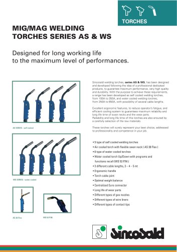 MIG/MAG WELDING TORCHES SERIES AS & WS