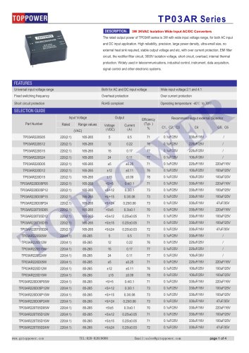 TP03AR series 3W AC-DC converter