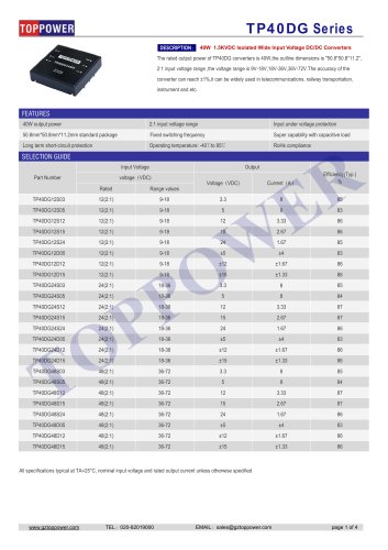 TP40DG 40W dc-dc converter