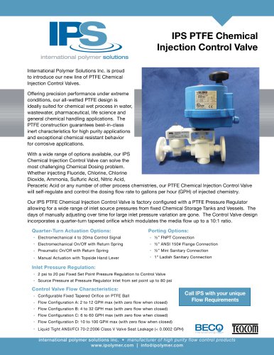 iPolymer Chem-Inject. Control Valve