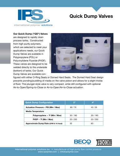 IPS Quick Dump Valve Catalog