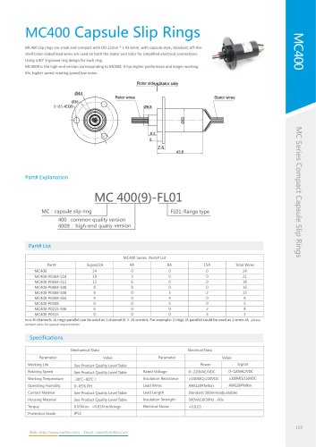 Capsule slip ring MC400 series