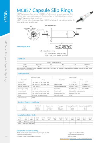 Capsule slip ring MC857 series