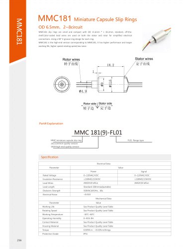 Capsule slip ring MMC181 series