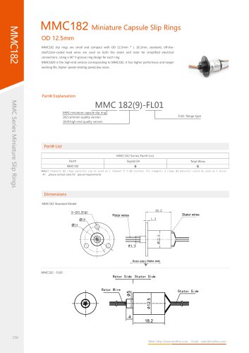 Capsule slip ring MMC182 series