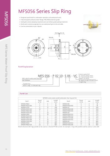 Electric slip ring MFS056 series