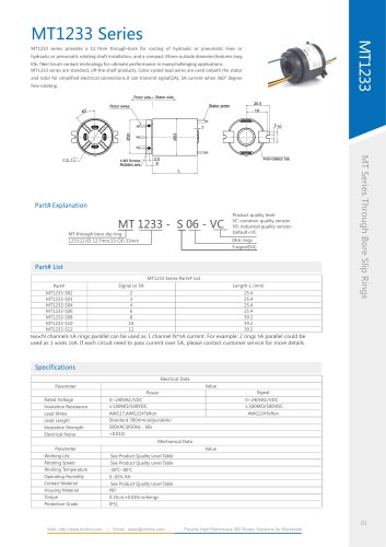 Electric slip ring MT1233 series