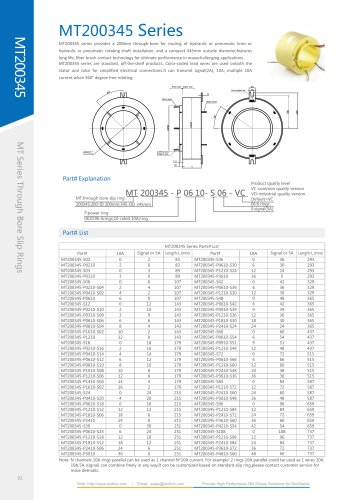 Electric slip ring MT200345 series