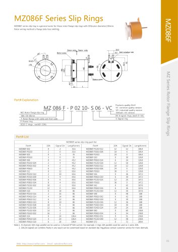 Electric slip ring MZ086F series