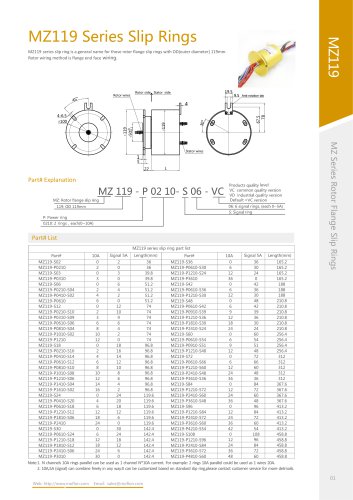 Electric slip ring MZ119 series