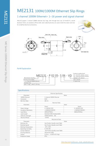 Ethernet slip ring ME2131 series