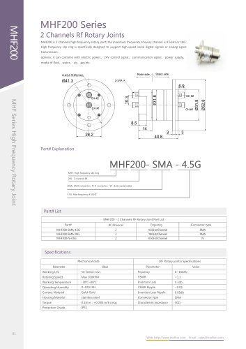 High-speed slip ring MHF200 series