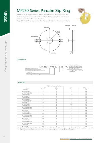 Metal slip ring MP250 series