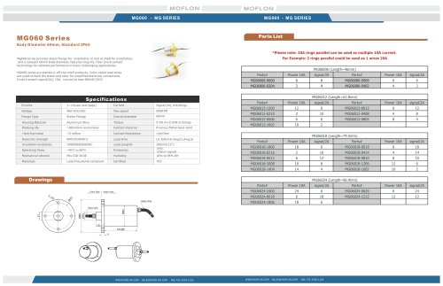 Moflon MG Series slip ring for water-proof system,IP68