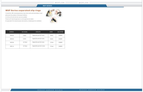 MSP Series Catalog  (separated slip rings,Miniature)