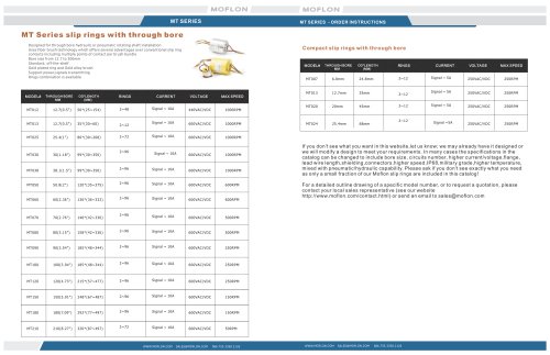 MT Series Catalog  (slip rings with through bore)