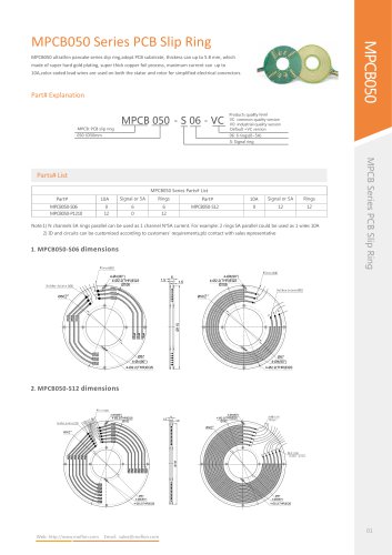 Pancake type slip ring MPCB050 series