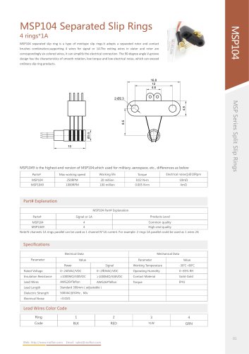 Standard slip ring MSP104 series