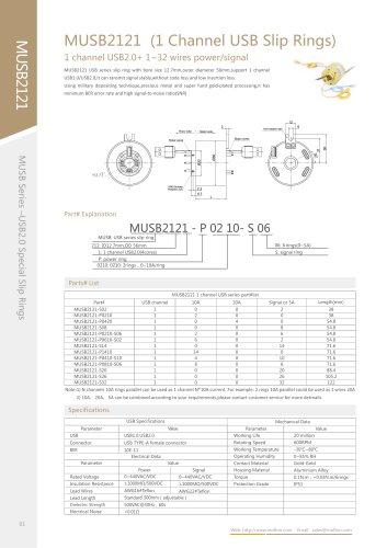 USB slip ring MUSB2121 series