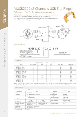 USB slip ring MUSB2122 series