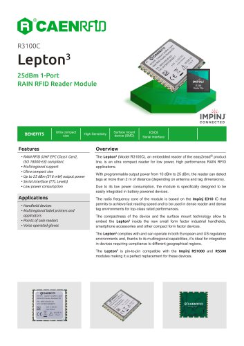 Lepton3 Datasheet