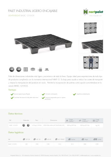 PALET INDUSTRIAL LIGERO ENCAJABLE