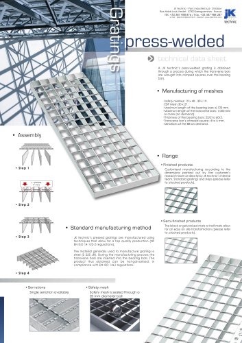 Press-welded gratings