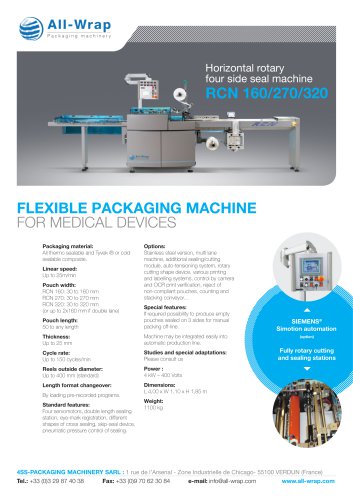 Horizontal rotary four side seal machine